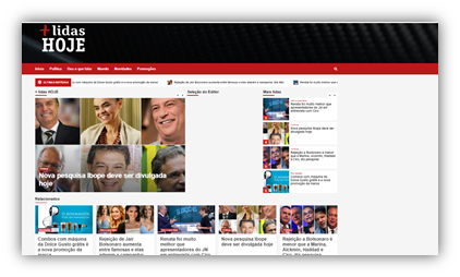 Exemplo da página que página que dissemina fake news